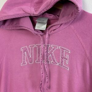 Vintage Nike Hoodie Sweatshirt Pink Satin